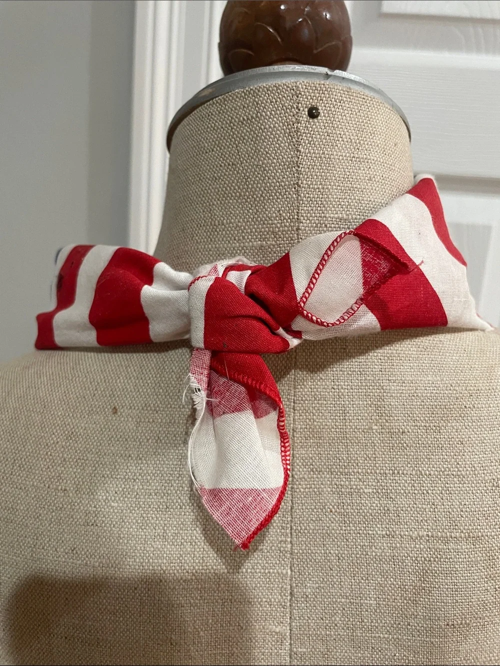 Vintage Patriotic Blue USO Bandana Scarf Red White stripes stars Americana